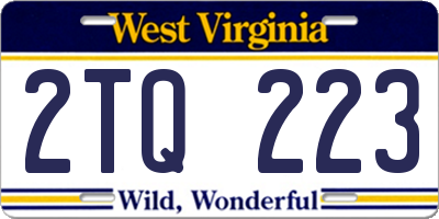 WV license plate 2TQ223