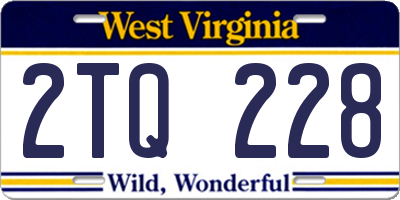 WV license plate 2TQ228
