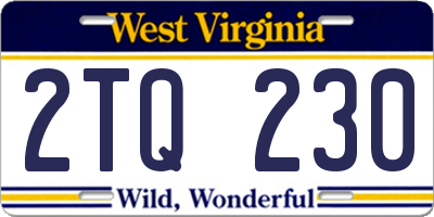 WV license plate 2TQ230