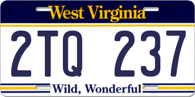 WV license plate 2TQ237