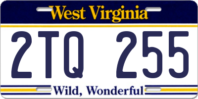 WV license plate 2TQ255