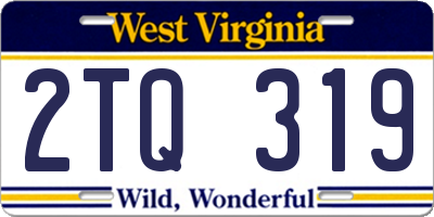 WV license plate 2TQ319