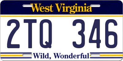 WV license plate 2TQ346