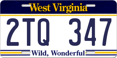 WV license plate 2TQ347