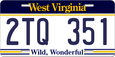 WV license plate 2TQ351