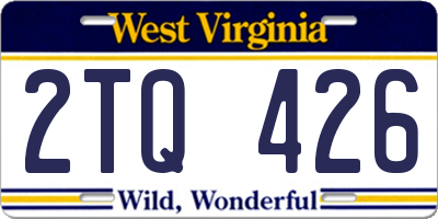 WV license plate 2TQ426