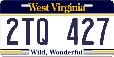 WV license plate 2TQ427
