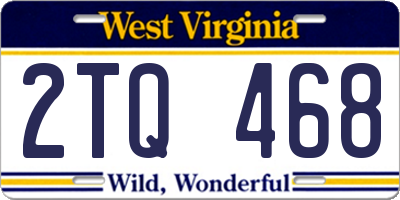 WV license plate 2TQ468