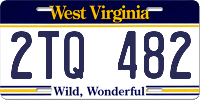 WV license plate 2TQ482