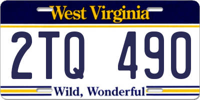 WV license plate 2TQ490