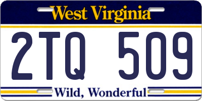 WV license plate 2TQ509