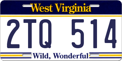 WV license plate 2TQ514