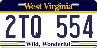 WV license plate 2TQ554
