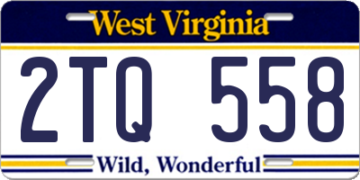 WV license plate 2TQ558