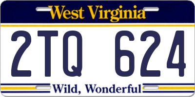 WV license plate 2TQ624
