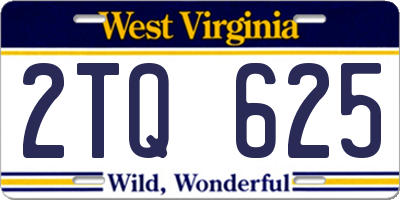 WV license plate 2TQ625