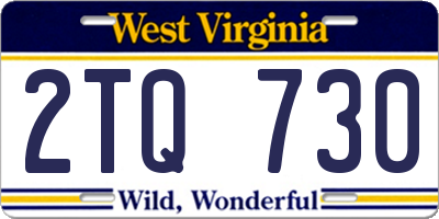 WV license plate 2TQ730