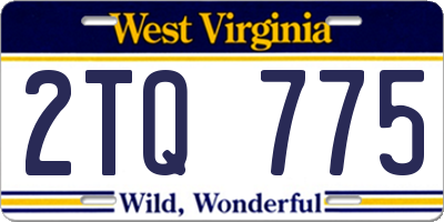 WV license plate 2TQ775