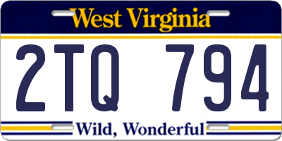 WV license plate 2TQ794