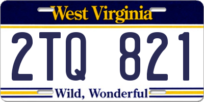 WV license plate 2TQ821