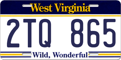 WV license plate 2TQ865