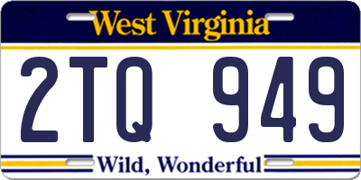 WV license plate 2TQ949