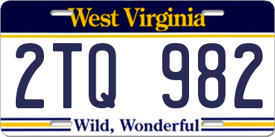 WV license plate 2TQ982