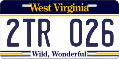 WV license plate 2TR026
