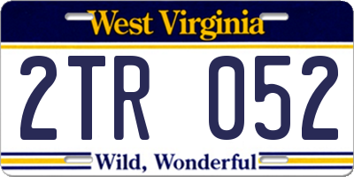 WV license plate 2TR052