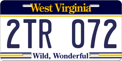 WV license plate 2TR072