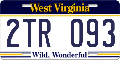 WV license plate 2TR093