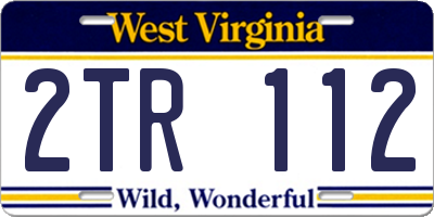 WV license plate 2TR112