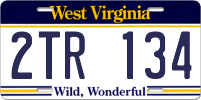 WV license plate 2TR134