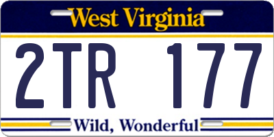 WV license plate 2TR177