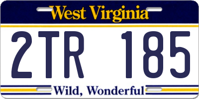 WV license plate 2TR185