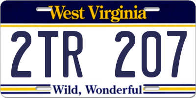 WV license plate 2TR207