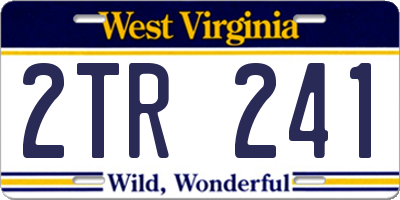 WV license plate 2TR241