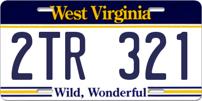 WV license plate 2TR321