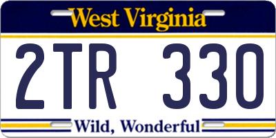 WV license plate 2TR330