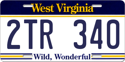 WV license plate 2TR340