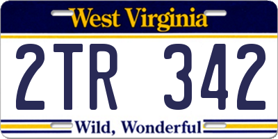 WV license plate 2TR342