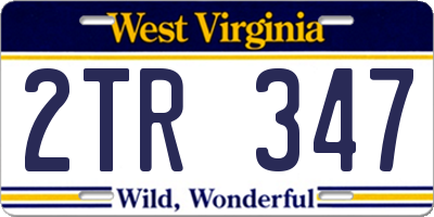 WV license plate 2TR347