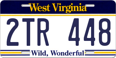 WV license plate 2TR448