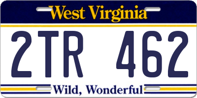 WV license plate 2TR462