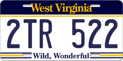 WV license plate 2TR522