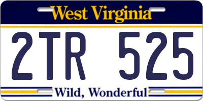 WV license plate 2TR525