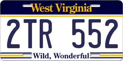 WV license plate 2TR552