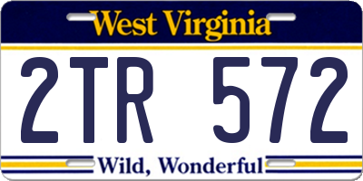 WV license plate 2TR572