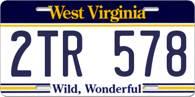 WV license plate 2TR578