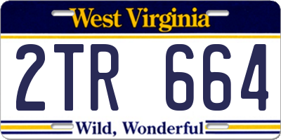 WV license plate 2TR664